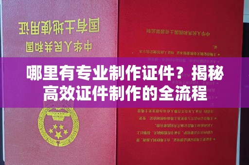 尚志哪里有专业制作证件？揭秘高效证件制作的全流程